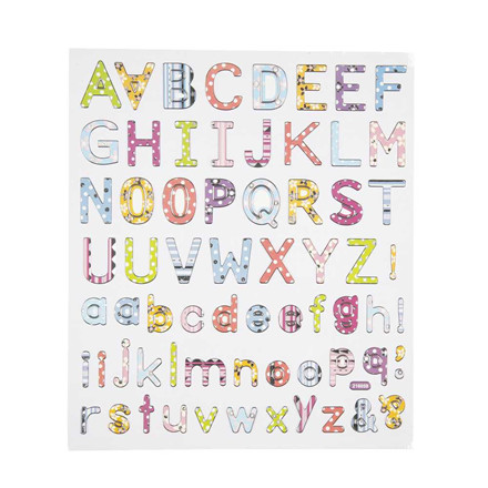 Fancy stickers, 15x16,5 cm, Alfabet 8, 1 ark