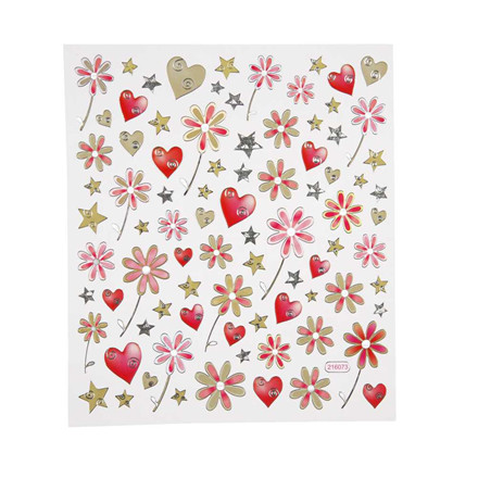 Fancy stickers, 15x16,5 cm, Flower power, 1 ark