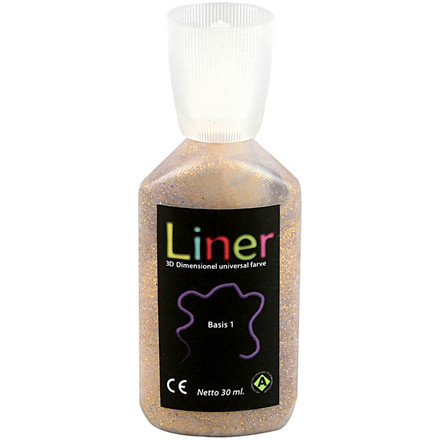 3D Liner, guld glitter, 30 ml