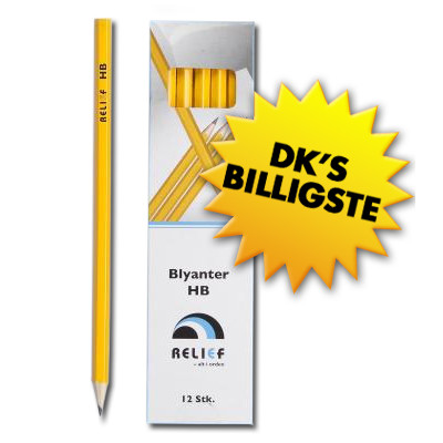 RELIEF HB GULE BLYANTER 12 STK.