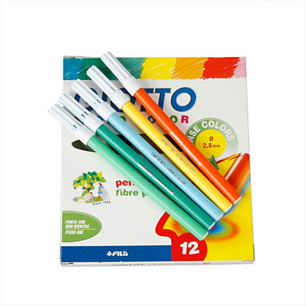 Turbo Color tusch, 2 mm streg, 12 ass.