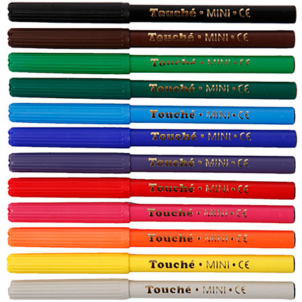 Touché Mini tusch, 1 mm streg, 12 ass.