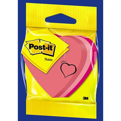 POST IT KUBUSBLOK HJERTEFORMET
