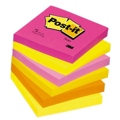 POST IT 654 TUTTI-FRUTTI REGNBUE /6 STK