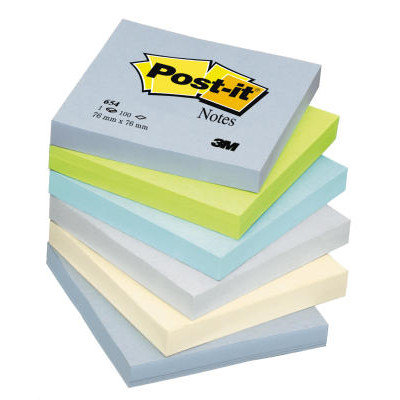 POST IT 654 MINERAL REGNBUE /6 STK