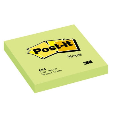 POST IT 654 MEMOBLOKKE PASTELGRØN
