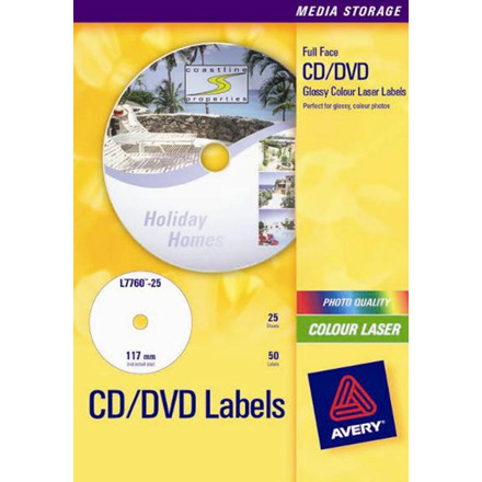 AVERY CD ETIKETTER TIL LASER - L7676 - L7760