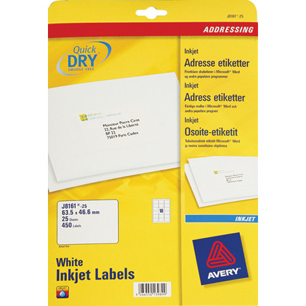 ETIKETTER INKJET ADRESSE 63,6X46,6MM