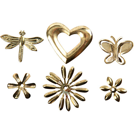 Metalfigurer, 20-30 mm, guld, 24 ass.