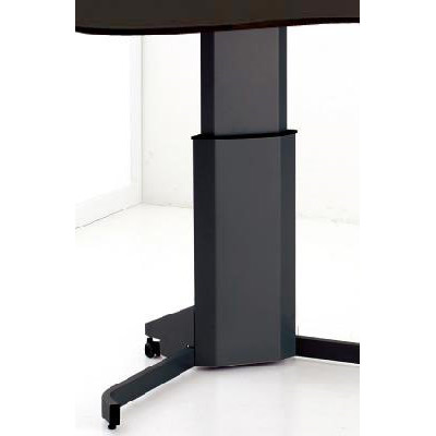 HÆVE- SÆNKEBORD SORT STEL MED SORT LAMINAT BORDPLADE MÅL 136 X 82 CM.