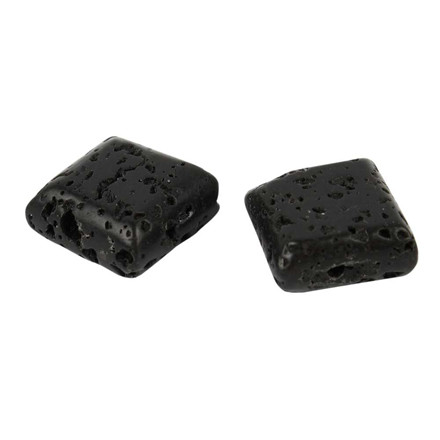 Lavaperler, 10x10x6 mm, sort, 40 stk.
