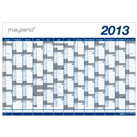 MAYLAND KÆMPEKALENDER 2013 MED 13 MDR. I PLAST RØR