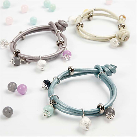 Kraftige læderarmbånd, 1 sæt