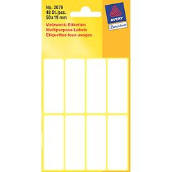 MANUELLE ETIKETTER HVID AVERY 3079 48 STK