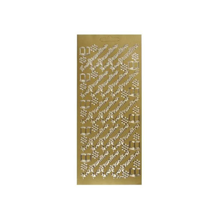 Hobbystickers, 10x23 cm, guld, Konfirmation, 1 ark
