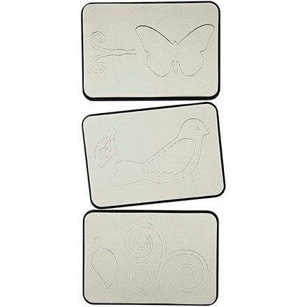 Skæreskabelon, 2,5x1,6 - 7,3x4,1 cm, 3 fugle, 1 stk.