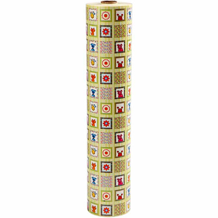 Gavepapir, 50 cm, mosaik og dyr, 150 m