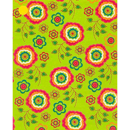 Gavepapir, 50 cm, blomster, 5 m