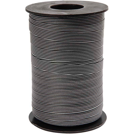 Mønstret gavebånd, 10 mm, sort/sølv striber, 250 m