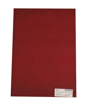 Marmor papir, 21x30 cm, rød, 25 ark