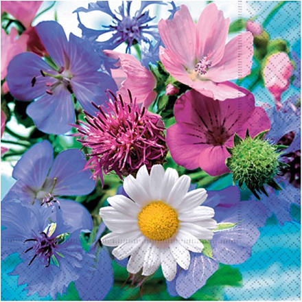 Servietter, 33x33 cm, marguerit, 20 stk.