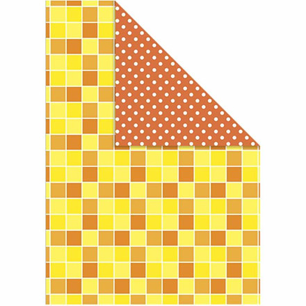 Color Bar, 21x30 cm, orange, firkanter/prikker, 20 ark