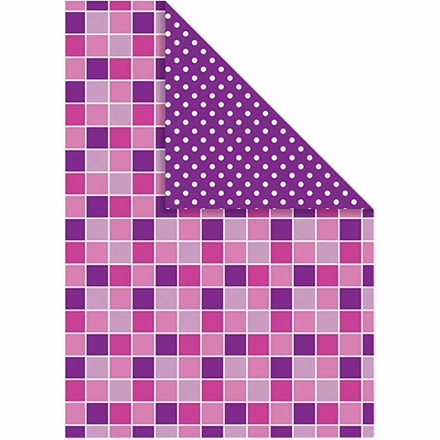 Color Bar, 21x30 cm, violet, firkanter/prikker, 20 ark
