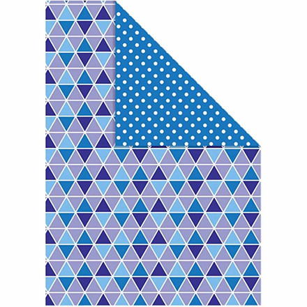 Color Bar, 21x30 cm, blå, trekanter/prikker, 20 ark