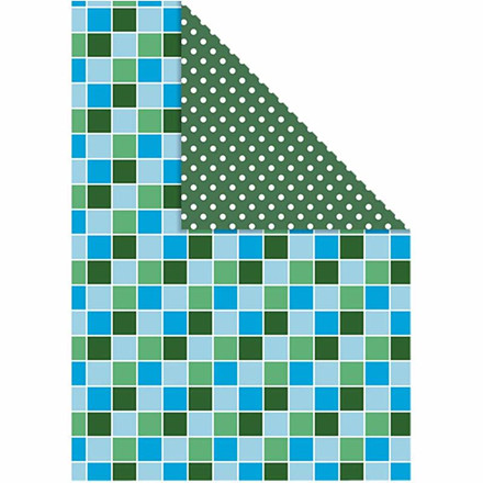 Color Bar, 21x30 cm, mørk grøn, firkanter/prikker, 20 ark