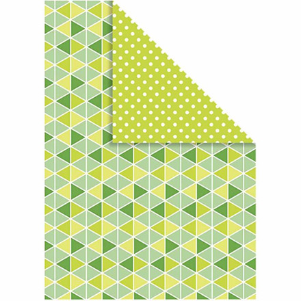 Color Bar, 21x30 cm, lys grøn, trekanter/prikker, 20 ark