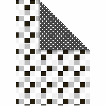 Color Bar, 21x30 cm, sort, firkanter/prikker, 20 ark