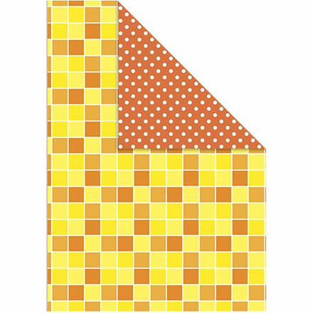 Color Bar, 21x30 cm, orange, firkanter/prikker, 10 ark