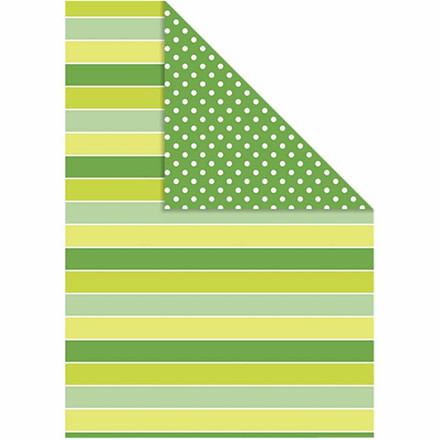 Color Bar, 21x30 cm, grøn, striber/prikker, 10 ark