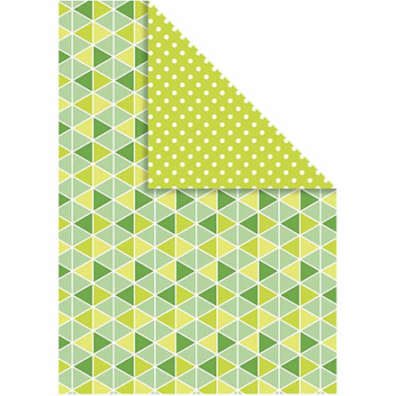 Color Bar, 21x30 cm, lys grøn, trekanter/prikker, 10 ark