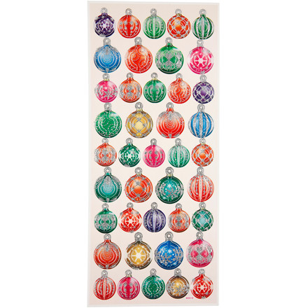 3D stickers, 10x22,5 cm, Julekugler, 1 ark