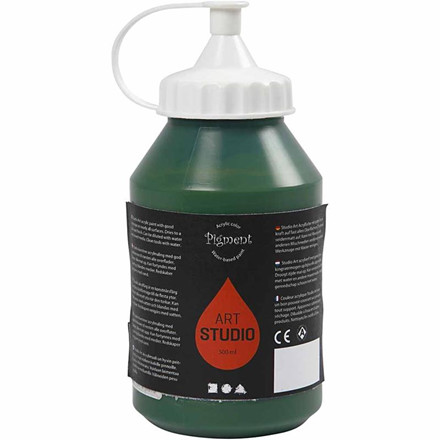 Pigment acrylmaling, mørk grøn, 500 ml