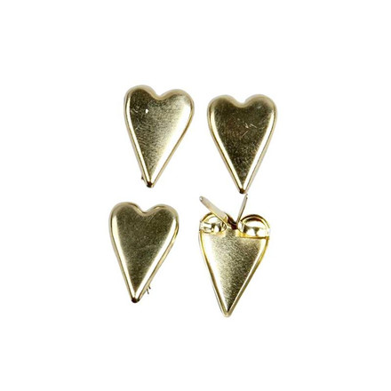 Dekonitter, 10x15 mm, guld, hjerte, 90 stk.