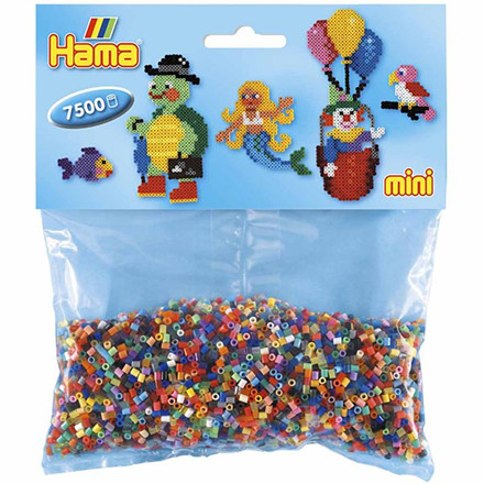 Mini rørperler, 2,5 mm, 7500 ass.