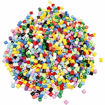 Maxi rørperler , 10 mm, standard farver, mix 00, 600 ass.