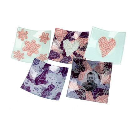 Decoupage på glasfad, 1 sæt