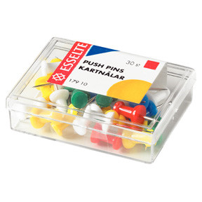 Esselte Map pin assorted 6 colors Box of 30 pcs