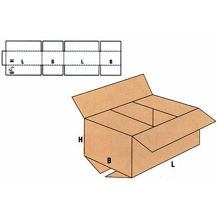 PAPKASSE - FORMAT 370 X 370 X 280 MM - FARVE BRUN - FEFCO 020