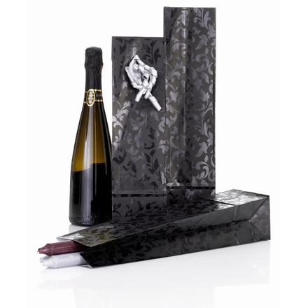 FLASKE GAVEPOSE BLACK BAROCK 100X410X80 MM