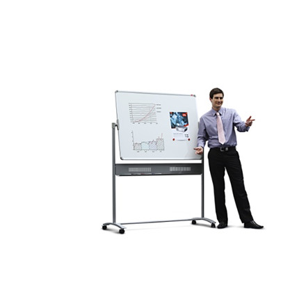 NOBO DREJELIG WHITEBOARDTAVLE  PÅ HJUL 1500X1200 MM