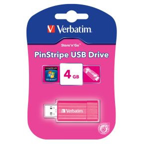 USB key 4GB Store 'N' Go Pin Stribe, pink