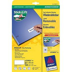 ETIKETTER LASER AFTAGELIG 45,7X21,2