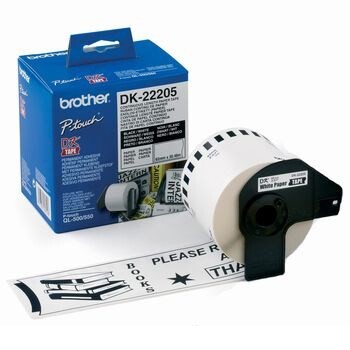 Brother 62mm papirtape - hvid (30,48m)