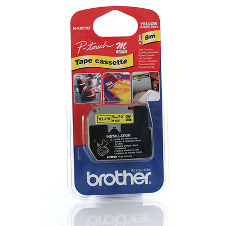 Brother MK-621 sort på gul tape 9mm