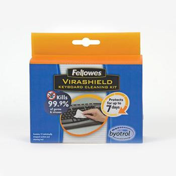 Fellowes Virashield Keyboard Cleaning Kit 12-pack