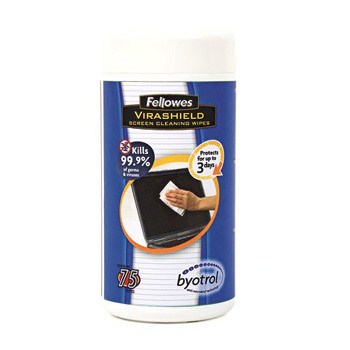 Fellowes Virashield Screen Wipes with Byotol (75)
